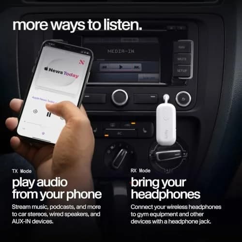 Twelve South AirFly Pro Bluetooth Wireless Audio Transmitter & Receiver, White | Transmits Audio from Any 3.5mm Jack thumbnail 5