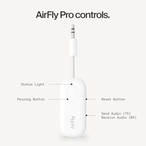 Twelve South AirFly Pro Bluetooth Wireless Audio Transmitter & Receiver, White | Transmits Audio from Any 3.5mm Jack thumbnail 7