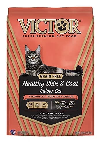 VICTOR Healthy Skin & Coat Dry Cat Food - Indoor Salmon Kibble, 15 lb | Grain-Free, High Protein, Supports Skin & Coat thumbnail 1