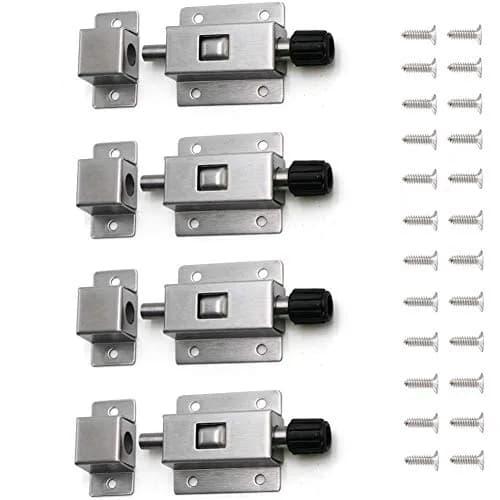 kaileyouxiangongsi Stainless Steel Spring Loaded Gate Latch 4 Pack | Heavy Duty Door Lock with Screws thumbnail 1