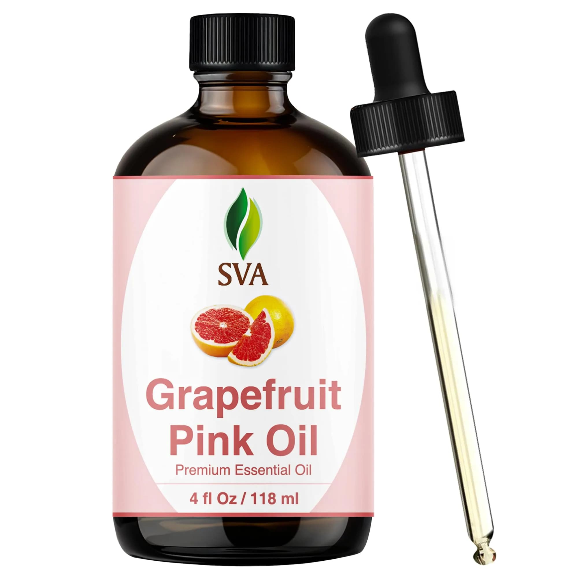 SVA ORGANICS Pink Grapefruit Essential Oil 4 Fl Oz (118 mL) - Pure & Natural Aromatherapy Oil - main product image