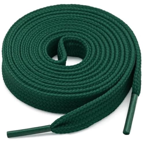 YFINE Flat Shoe Laces for Sneaker 9mm Wide 39" Dark Green | Durable Athletic Shoelaces thumbnail 1