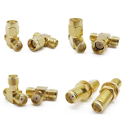 ALLiSHOP SMA Connectors Kit 18 Types RP-SMA Adapters | Gold-Plated Brass RF Coax Set thumbnail 4