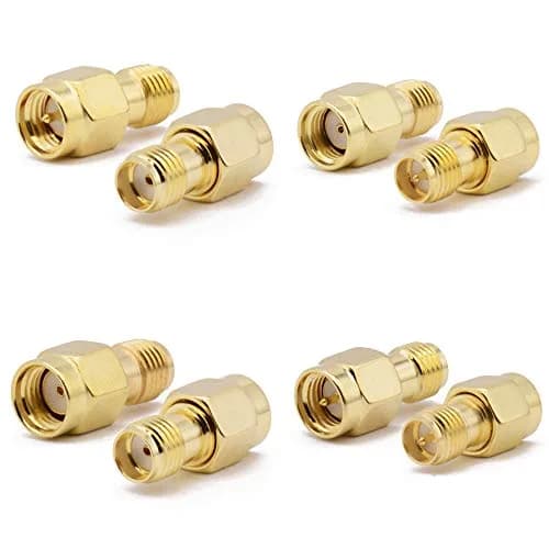 ALLiSHOP SMA Connectors Kit 18 Types RP-SMA Adapters | Gold-Plated Brass RF Coax Set thumbnail 2