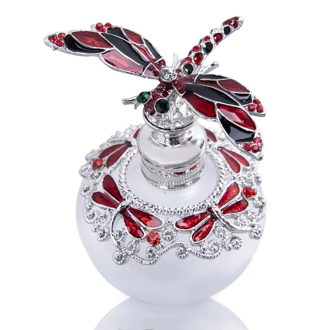 YU FENG Vintage Glass Perfume Bottle 40ml | Refillable Dragonfly Crystal Elegant Gift