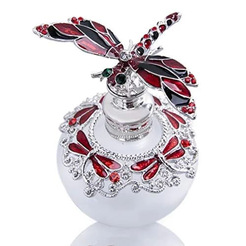YU FENG Vintage Glass Perfume Bottle 40ml | Refillable Dragonfly Crystal Elegant Gift thumbnail 1