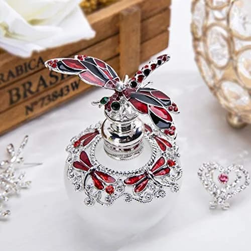 YU FENG Vintage Glass Perfume Bottle 40ml | Refillable Dragonfly Crystal Elegant Gift thumbnail 4