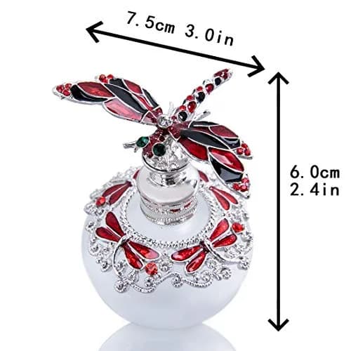 YU FENG Vintage Glass Perfume Bottle 40ml | Refillable Dragonfly Crystal Elegant Gift thumbnail 2