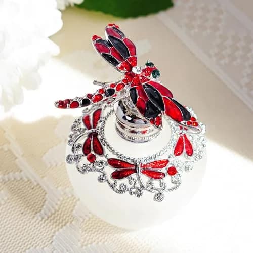 YU FENG Vintage Glass Perfume Bottle 40ml | Refillable Dragonfly Crystal Elegant Gift thumbnail 3