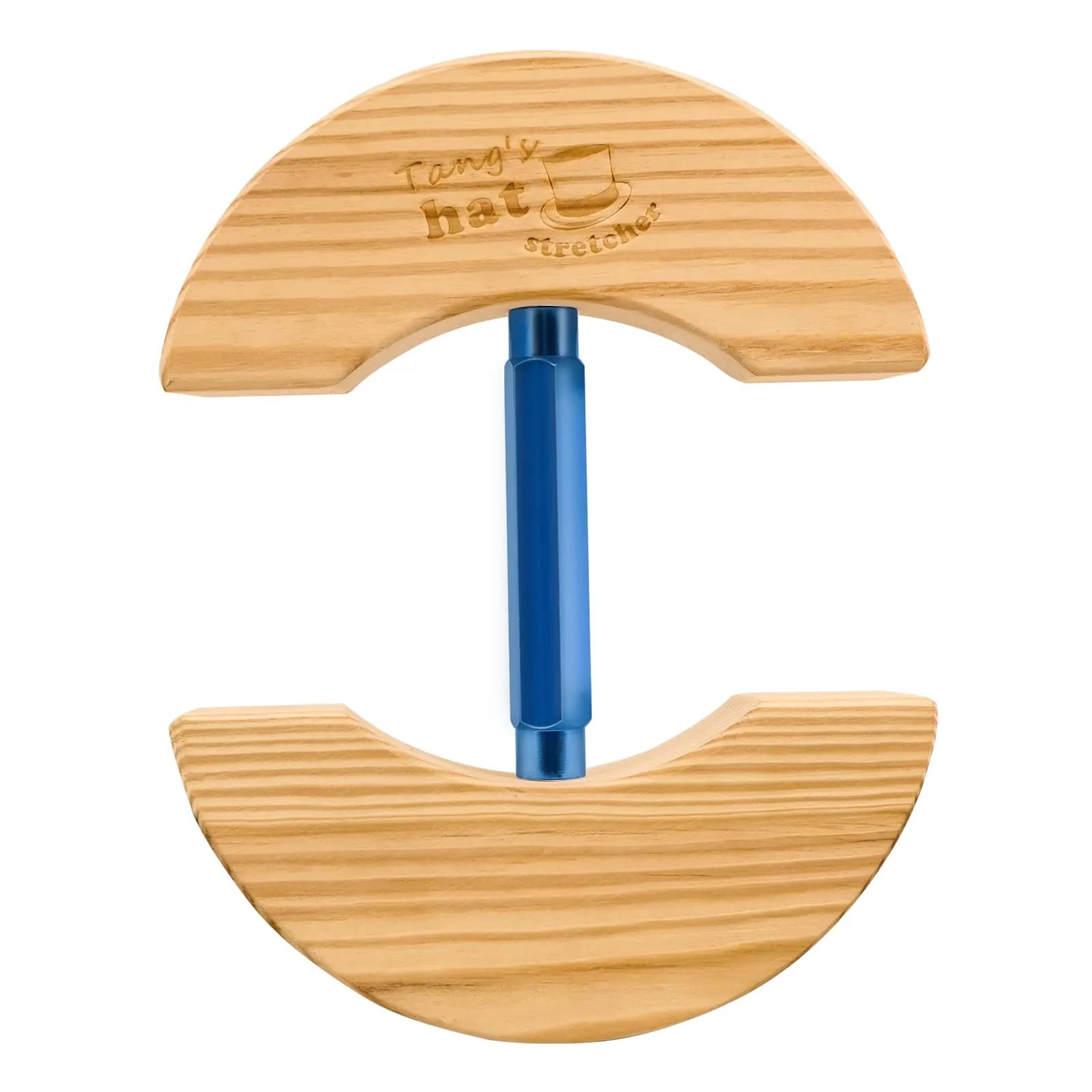 Tang's Black Wooden Hat Stretcher for Fitted Hats, Adjustable Turn Buckle, Large (7.28-9.84") | Keeps Hats in Original Shape — Blue / Small