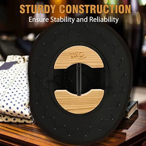 Tang's Black Wooden Hat Stretcher for Fitted Hats, Adjustable Turn Buckle, Large (7.28-9.84") | Keeps Hats in Original Shape thumbnail 4
