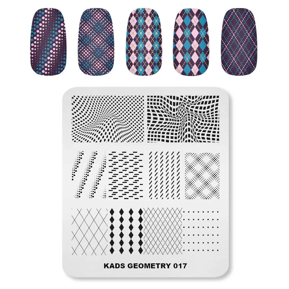 KADS Nail Art Stamping Plates Set Image Template Stencils Pattern with Holder Case (GE017) | Elegant Nail Design Tool