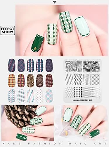 KADS Nail Art Stamping Plates Set Image Template Stencils Pattern with Holder Case (GE017) | Elegant Nail Design Tool thumbnail 3