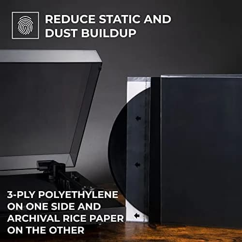 Big Fudge 12" Vinyl Record Sleeves - Premium Inner Sleeves 50 Pack - Acid Free, Anti Static, Dust & Scratch Protection thumbnail 4