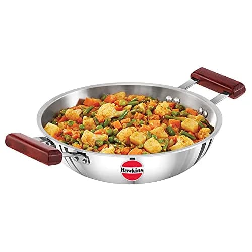Hawkins Tri-Ply Stainless Steel Deep Fry Pan Kadai 2.5 Litre (9.1 cm Height) | Induction Compatible thumbnail 1