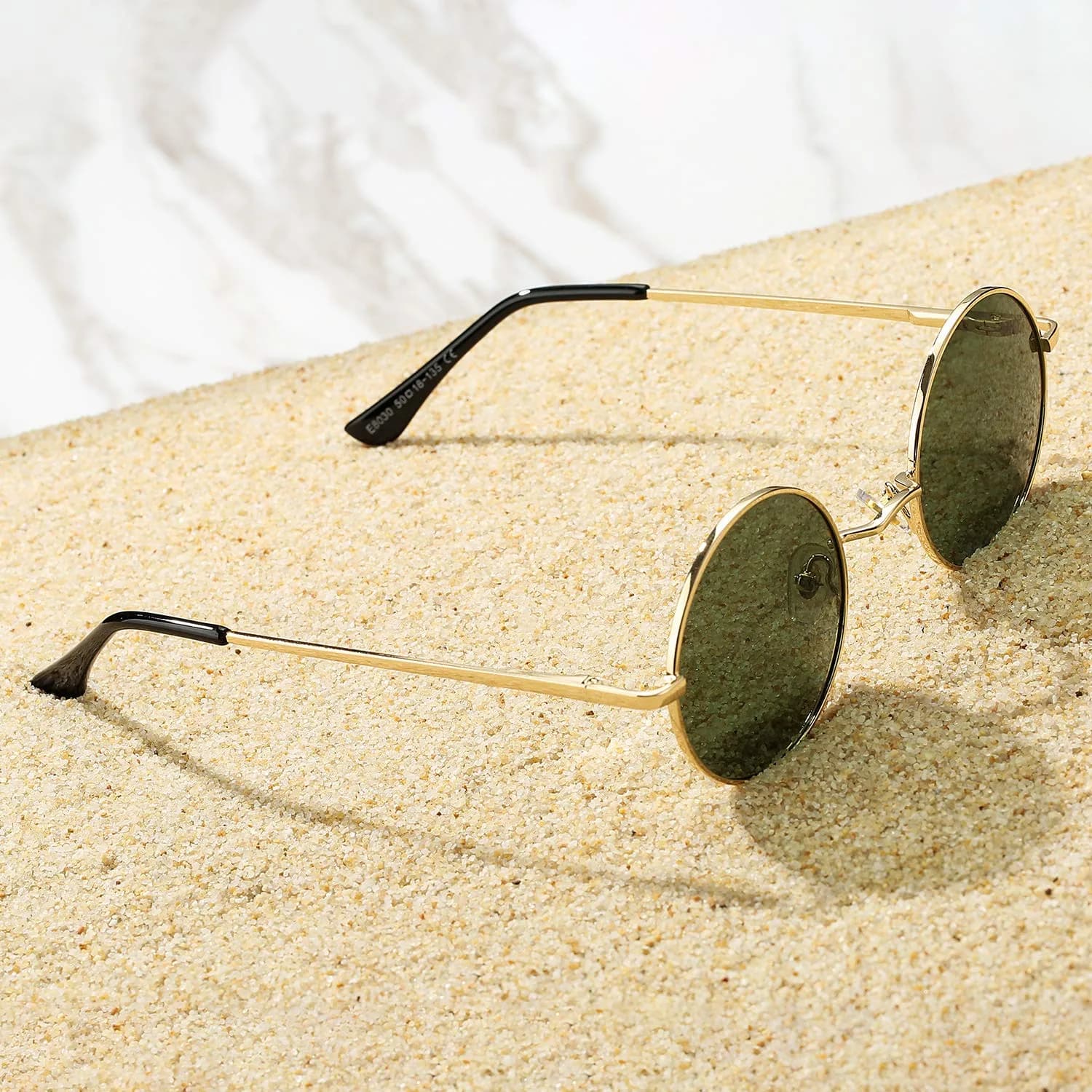 Pro Acme Small Round Polarized Sunglasses for Men Women Circle Retro Shades Metal Hippie Sunglasses UV400 (Gold Frame/G15 Green Lens) | Polarized UV400 Protection - view 6