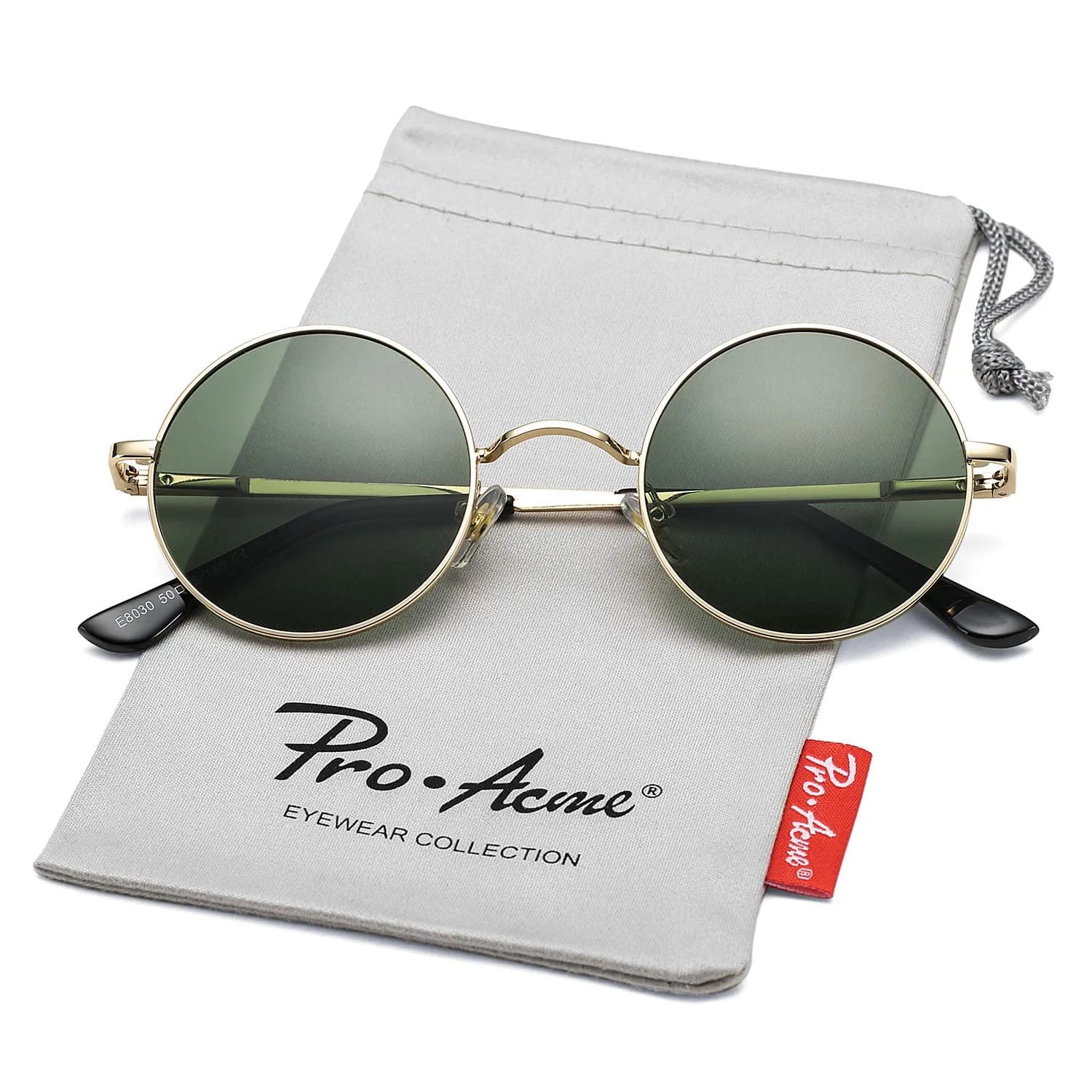 Pro Acme Small Round Polarized Sunglasses for Men Women Circle Retro Shades Metal Hippie Sunglasses UV400 (Gold Frame/G15 Green Lens) | Polarized UV400 Protection - view 7