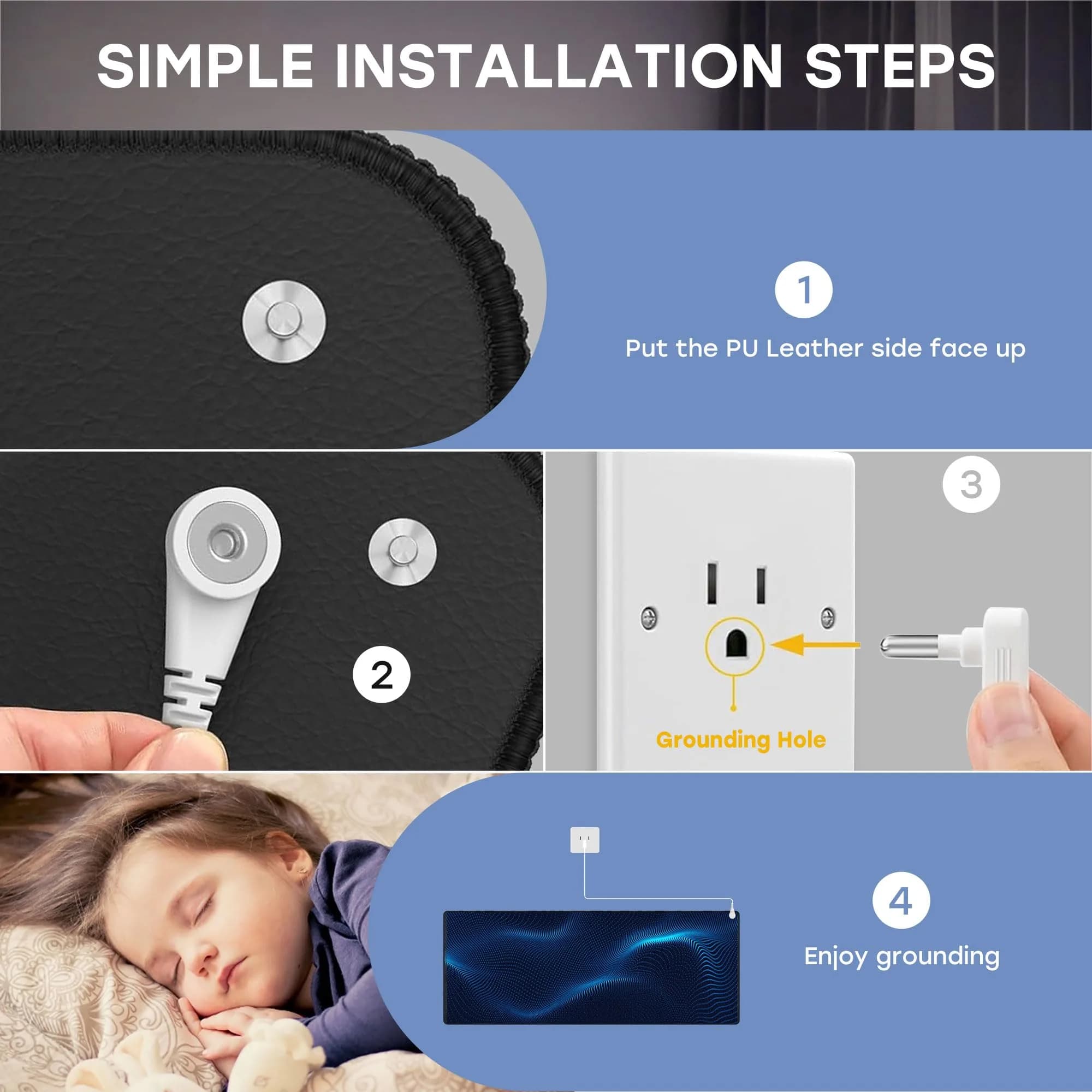 ATE Health Grounding Mat for Feet 68 cm (26.7 in) | Connect to Earth for Stress Relief & Better Sleep - view 6