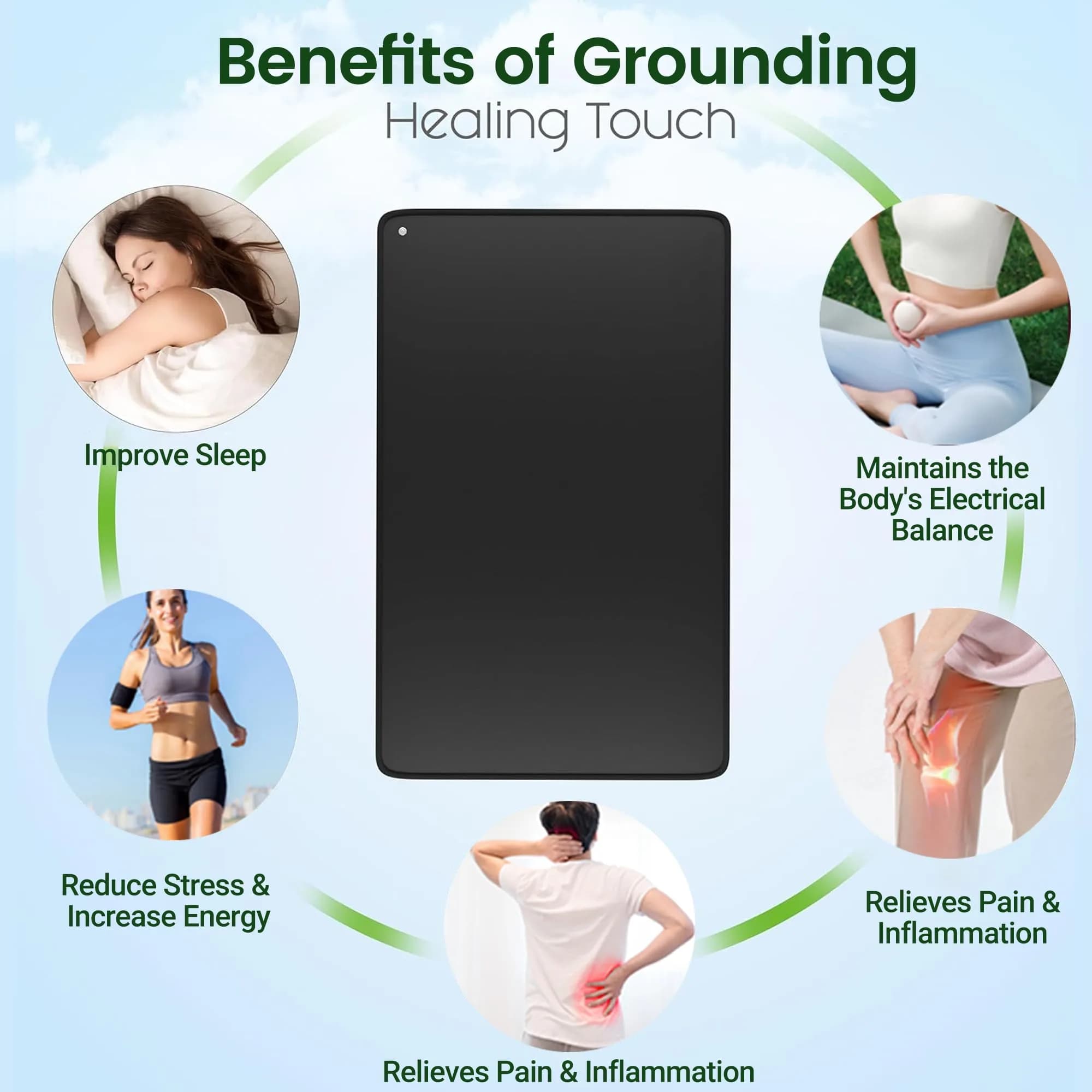 ATE Health Grounding Mat for Feet 68 cm (26.7 in) | Connect to Earth for Stress Relief & Better Sleep - view 7
