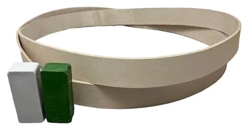 Super Strop 1x30 Leather Honing Belts 2 Pack with White & Green Compounds | 180 Grit Ultra Fine thumbnail 2