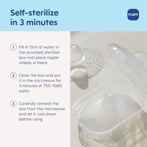 MAM Nipple Shields for Breastfeeding Large 23mm, 2 Pack | Developed with Lactation Experts for Latch Assistance thumbnail 4