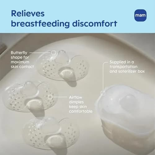 MAM Nipple Shields for Breastfeeding Large 23mm, 2 Pack | Developed with Lactation Experts for Latch Assistance thumbnail 2