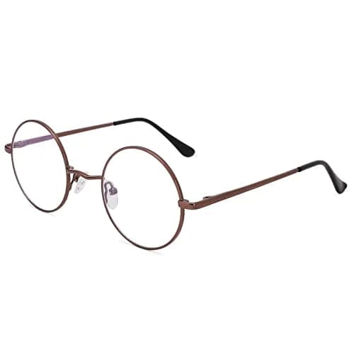 Pro Acme Non Prescription Clear Lens Glasses Retro Small Round Metal Frame (Bronze) | Classic Style & Comfort thumbnail 7