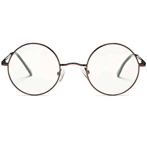 Pro Acme Non Prescription Clear Lens Glasses Retro Small Round Metal Frame (Bronze) | Classic Style & Comfort thumbnail 8