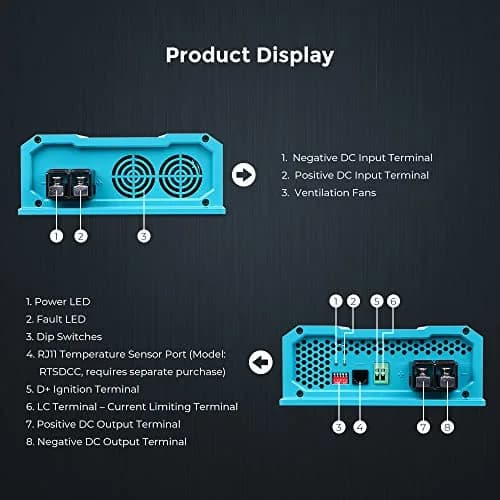 Renogy 60A DC-DC Battery Charger 12V for Lithium/AGM/Gel, for RVs & Boats | Smart Multi-Stage Charging with Protections thumbnail 5