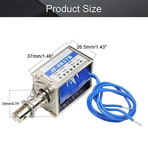 Fielect DC 24V 1A 15N Push Pull Solenoid Electromagnet 10mm | High Force & Stable Temp thumbnail 2