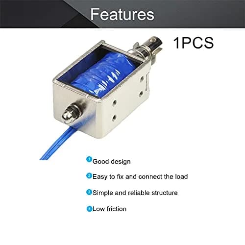 Fielect DC 24V 1A 15N Push Pull Solenoid Electromagnet 10mm | High Force & Stable Temp thumbnail 3