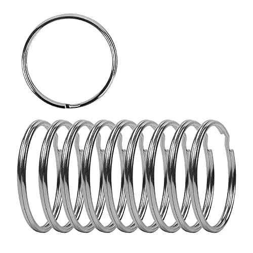 Newflager 2 Inch Flat Key Rings - Large Split Key Rings - Silver Steel - Sturdy Circular Keychain Connectors (Pack of 10) thumbnail 1