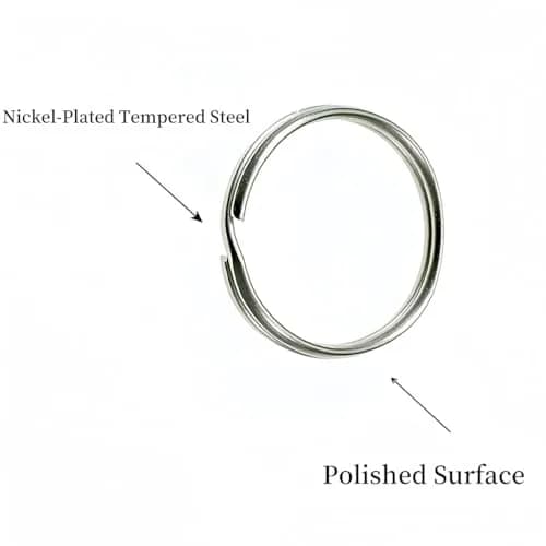 Newflager 2 Inch Flat Key Rings - Large Split Key Rings - Silver Steel - Sturdy Circular Keychain Connectors (Pack of 10) thumbnail 4