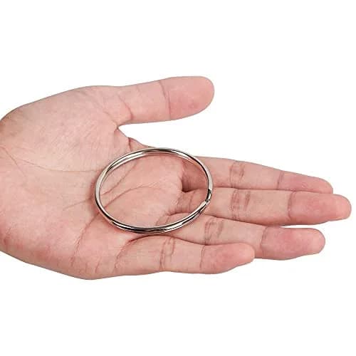 Newflager 2 Inch Flat Key Rings - Large Split Key Rings - Silver Steel - Sturdy Circular Keychain Connectors (Pack of 10) thumbnail 3