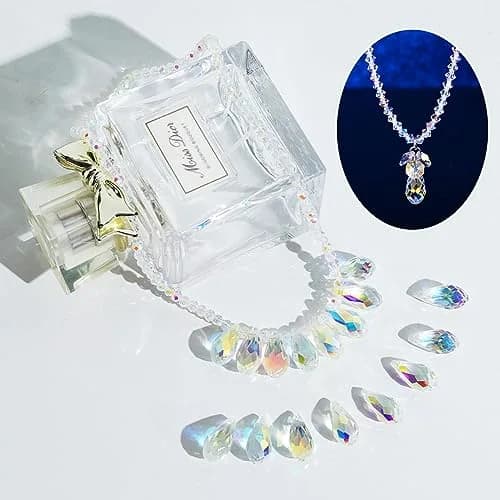 LONGWIN 36pcs AB Teardrop Crystal Beads 10x20mm | Faceted Glass Beads for Jewelry Making thumbnail 6