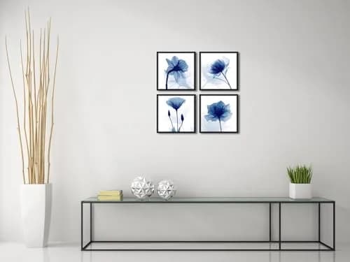Pyradecor Wall Art 4 Panels | Modern Floral Canvas Artwork for Home & Office thumbnail 4