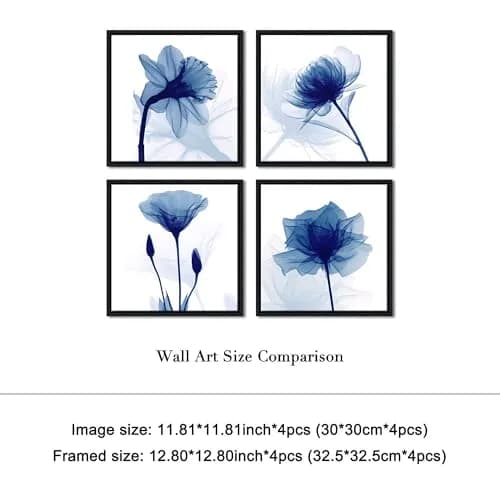 Pyradecor Wall Art 4 Panels | Modern Floral Canvas Artwork for Home & Office thumbnail 6