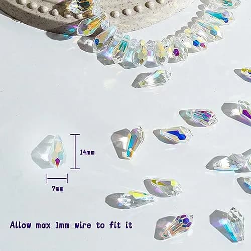 LONGWIN AB Teardrop Crystal Beads 7x14mm (72pcs) | Glass Beads for Jewelry Making, Earrings, Necklaces, Bracelets thumbnail 5