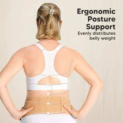 KeaBabies Maternity Belly Band Support Belt M/L Classic Ivory | 360° Ergonomic Support for Pregnancy & Postpartum thumbnail 4