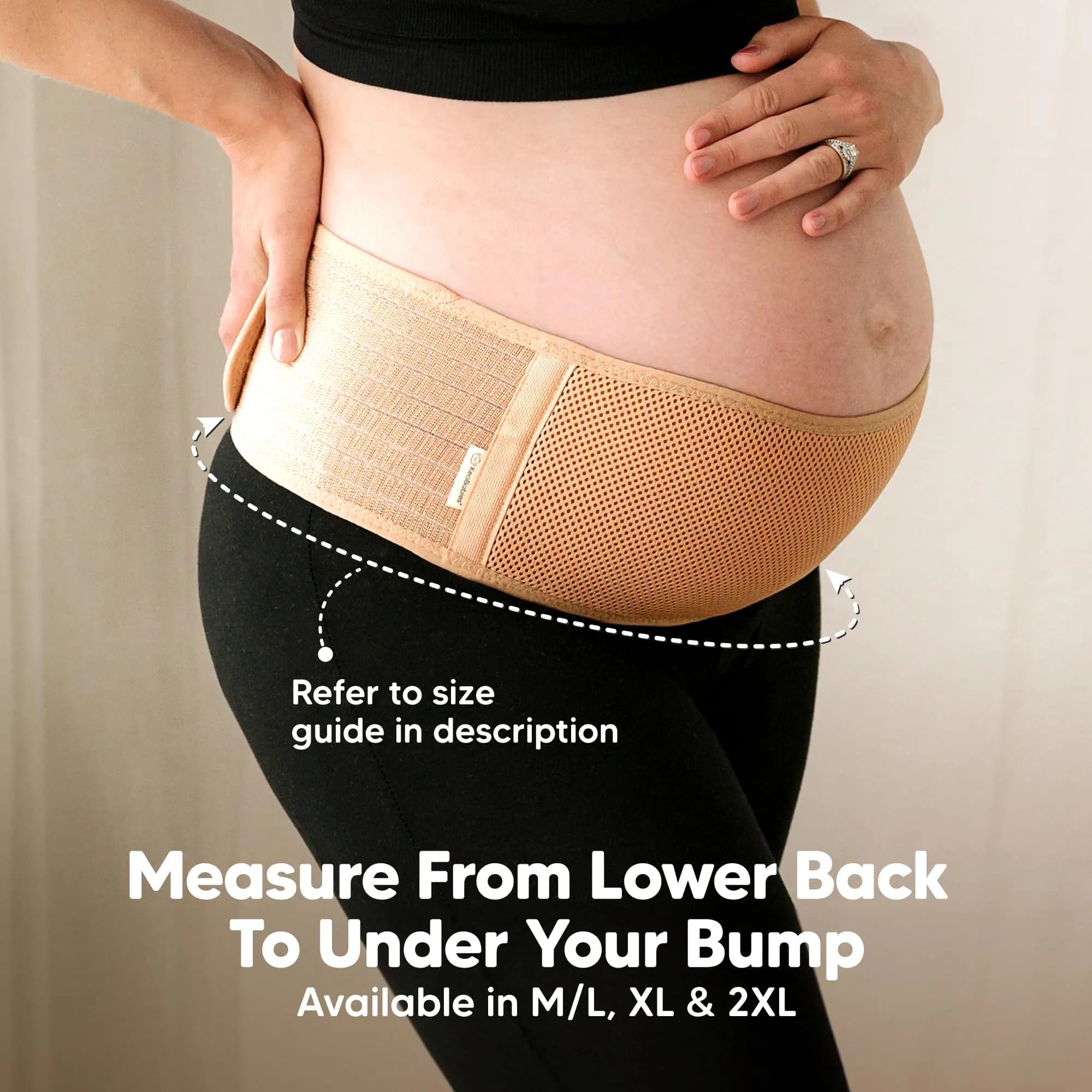 KeaBabies Maternity Belly Band Support Belt M/L Classic Ivory | 360° Ergonomic Support for Pregnancy & Postpartum - view 5