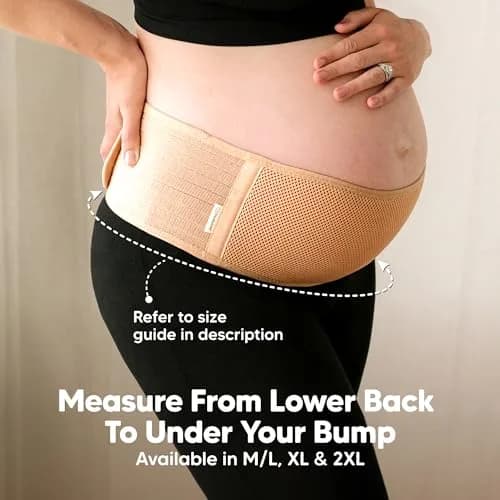KeaBabies Maternity Belly Band Support Belt M/L Classic Ivory | 360° Ergonomic Support for Pregnancy & Postpartum thumbnail 5