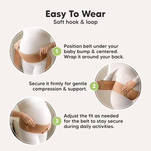 KeaBabies Maternity Belly Band Support Belt M/L Classic Ivory | 360° Ergonomic Support for Pregnancy & Postpartum thumbnail 6
