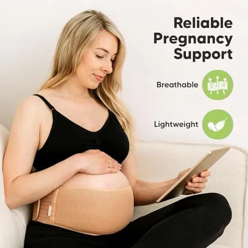 KeaBabies Maternity Belly Band Support Belt M/L Classic Ivory | 360° Ergonomic Support for Pregnancy & Postpartum thumbnail 2