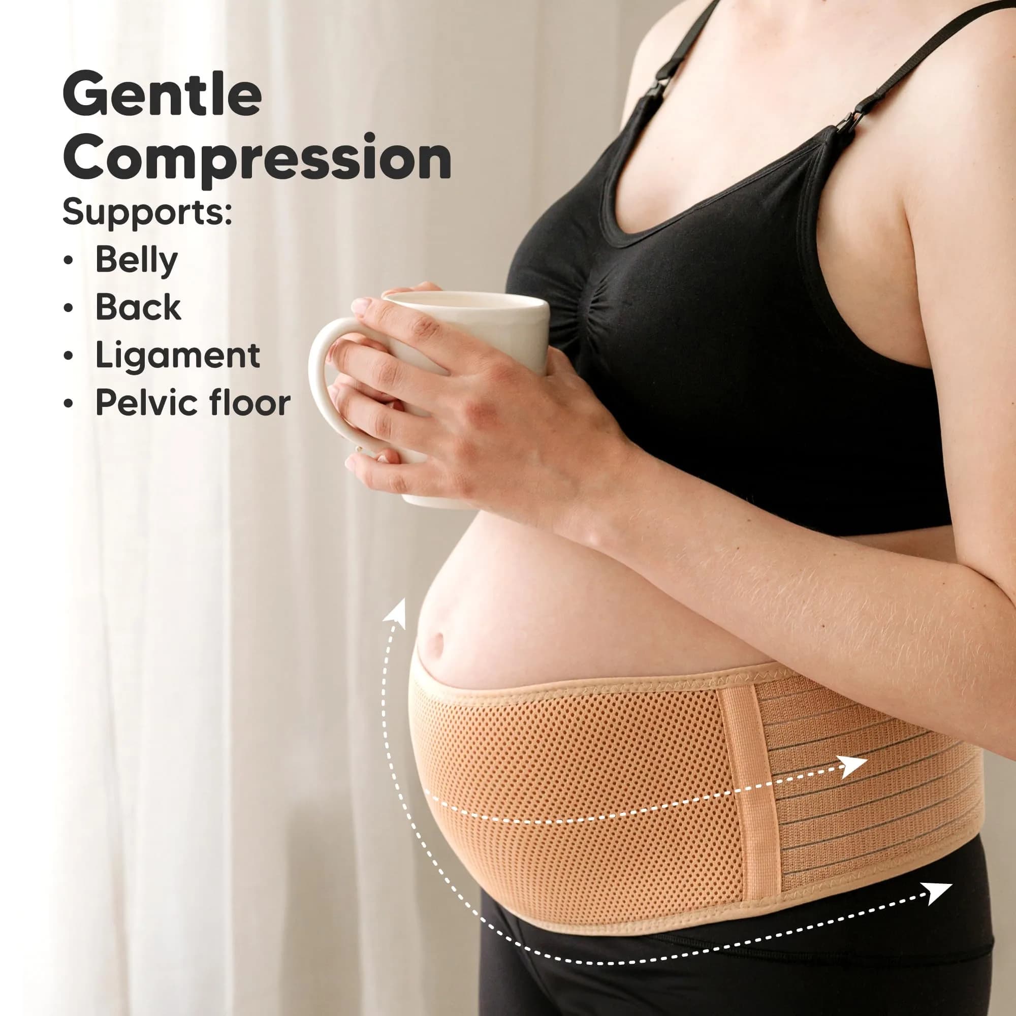 KeaBabies Maternity Belly Band Support Belt M/L Classic Ivory | 360° Ergonomic Support for Pregnancy & Postpartum - view 3