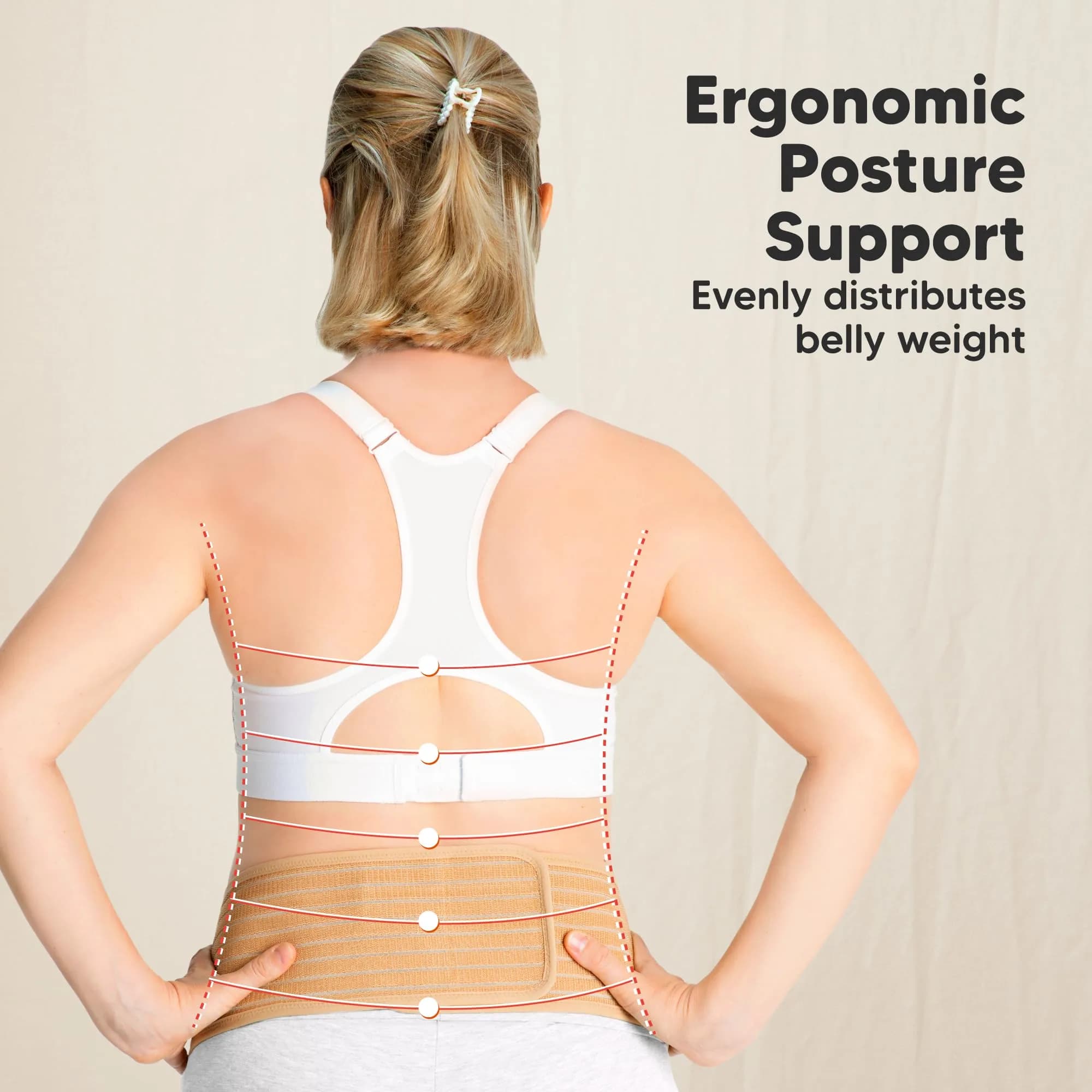 KeaBabies Maternity Belly Band Support Belt M/L Classic Ivory | 360° Ergonomic Support for Pregnancy & Postpartum - view 4