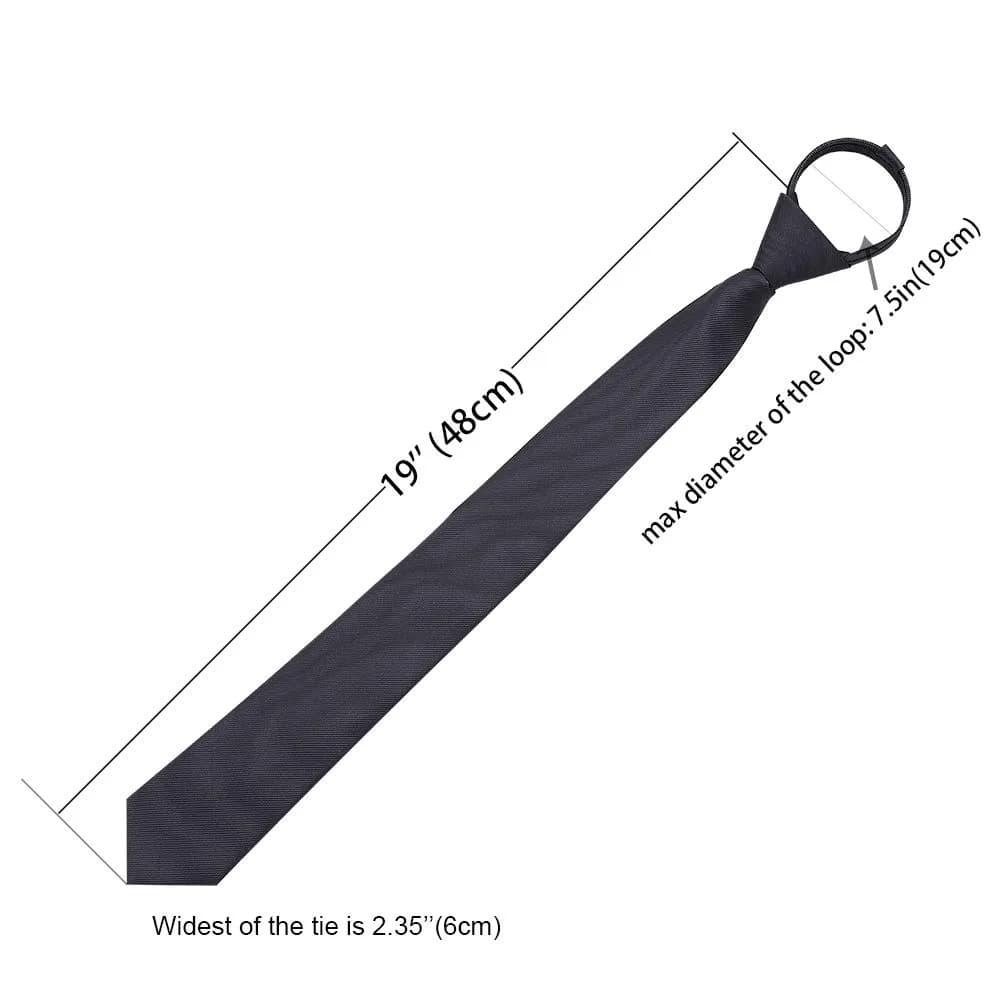 AUSKY 4 Packs Pre-tied Adjustable Zipper Skinny Neckties, 48cm (19in) Long, 6cm (2.35in) Wide | Solid Colors for Men & Boys - view 6