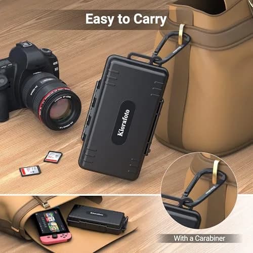 Kiorafoto 40 Slot SD Card Holder 203.4mm (8 inches) | Protects SD, MicroSD, CFexpress Type A, PSV, Switch Cards thumbnail 5