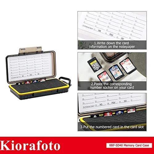 Kiorafoto 40 Slot SD Card Holder 203.4mm (8 inches) | Protects SD, MicroSD, CFexpress Type A, PSV, Switch Cards thumbnail 7