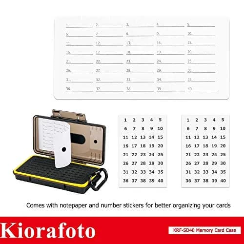 Kiorafoto 40 Slot SD Card Holder 203.4mm (8 inches) | Protects SD, MicroSD, CFexpress Type A, PSV, Switch Cards thumbnail 8