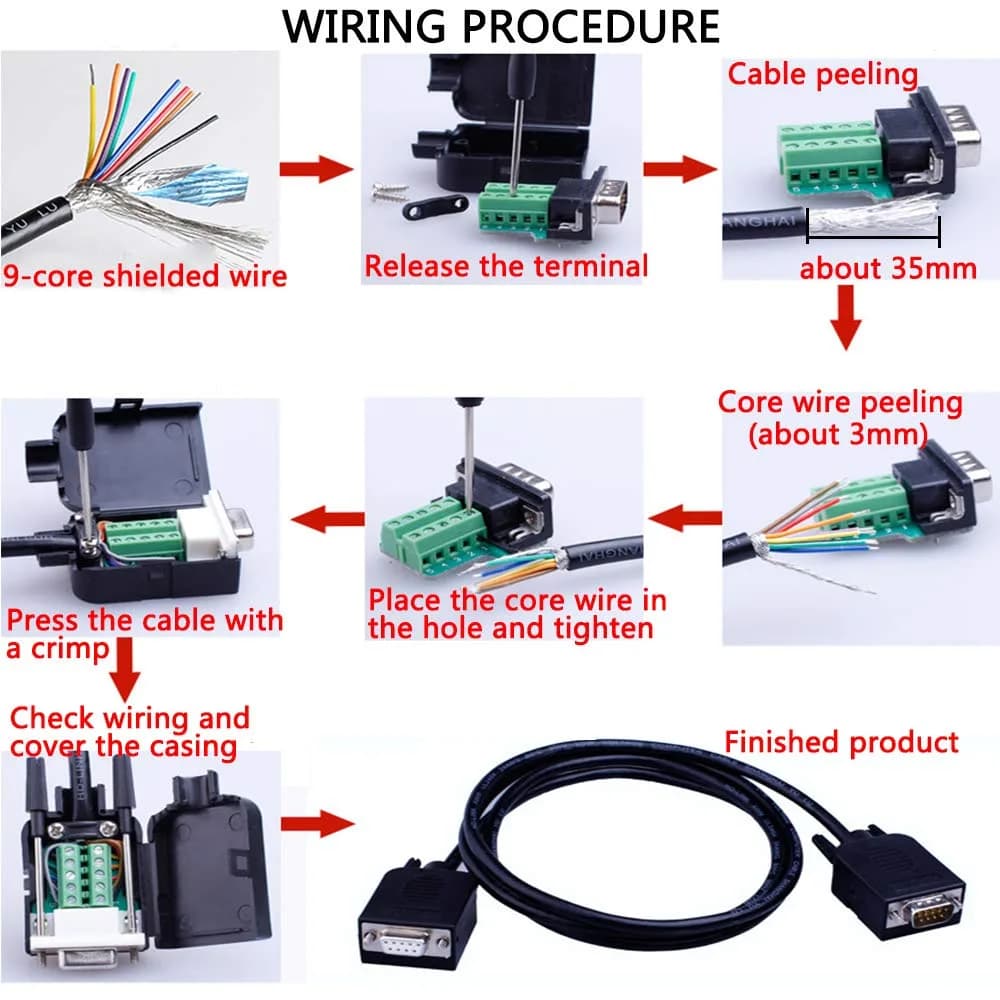 ANMBEST DB9 Solderless Serial to 9-Pin Terminal Adapter (2-Pack, Male) | Connects Legacy Devices to USB - view 7